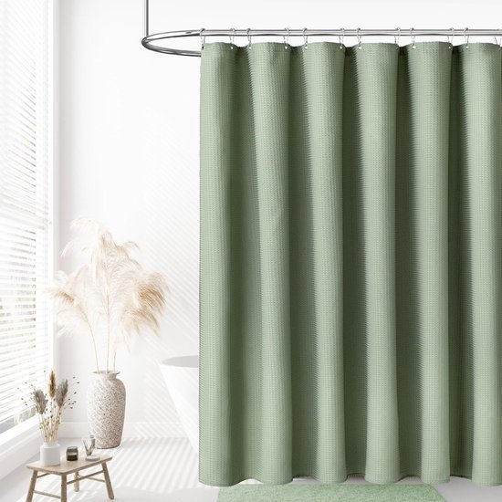 Unyqoos® Douchescherm in Wafelpatroon 180x200 cm, Schimmelbestendig en Waterdicht Textiel voor Badkamer