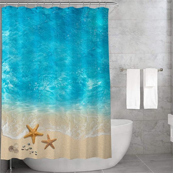 Unyqoos® Stijlvol Blauw 3D-Print Douchegordijn 180x200cm voor Verfrissende Badkamerervaring