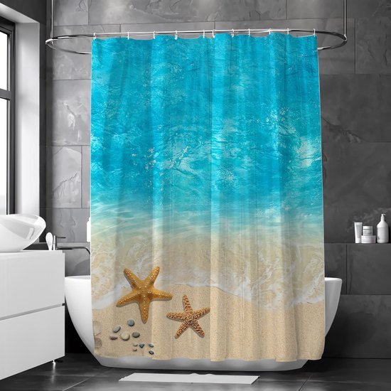 Unyqoos® Stijlvol Blauw 3D-Print Douchegordijn 180x200cm voor Verfrissende Badkamerervaring