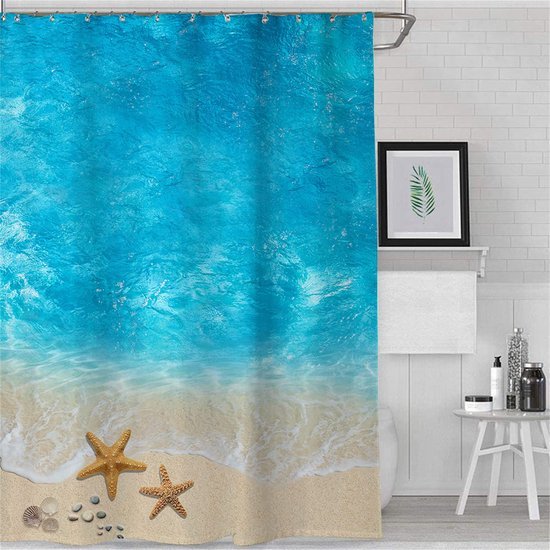 Unyqoos® Stijlvol Blauw 3D-Print Douchegordijn 180x200cm voor Verfrissende Badkamerervaring