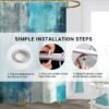 Unyqoos® Stijlvol Modern Douchegordijn in Turquoise met Abstract Kunstwerk voor de Badkamer