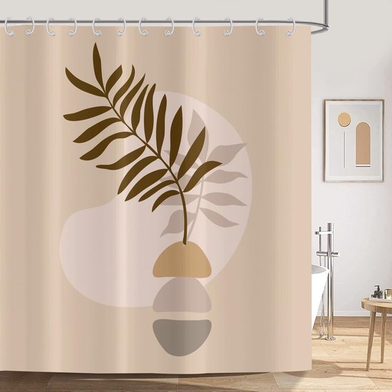 Unyqoos® Stijlvol Modern Douchegordijn in Abstracte Boho-Stijl met Waterdicht Textiel en 12 Haken, 180 x 200 cm