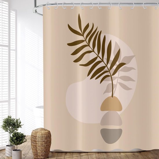 Unyqoos® Stijlvol Modern Douchegordijn in Abstracte Boho-Stijl met Waterdicht Textiel en 12 Haken, 180 x 200 cm