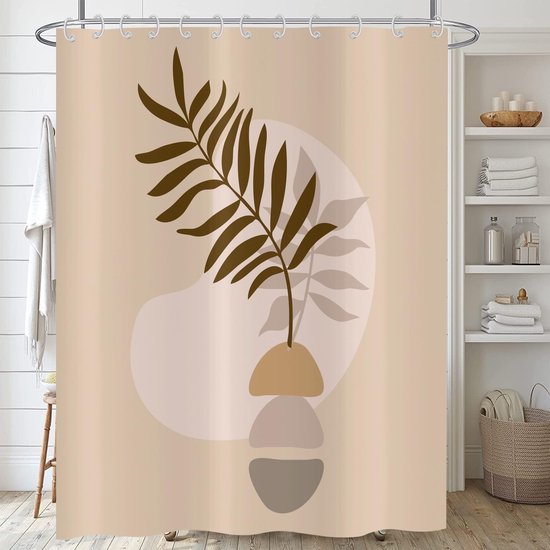 Unyqoos® Stijlvol Modern Douchegordijn in Abstracte Boho-Stijl met Waterdicht Textiel en 12 Haken, 180 x 200 cm