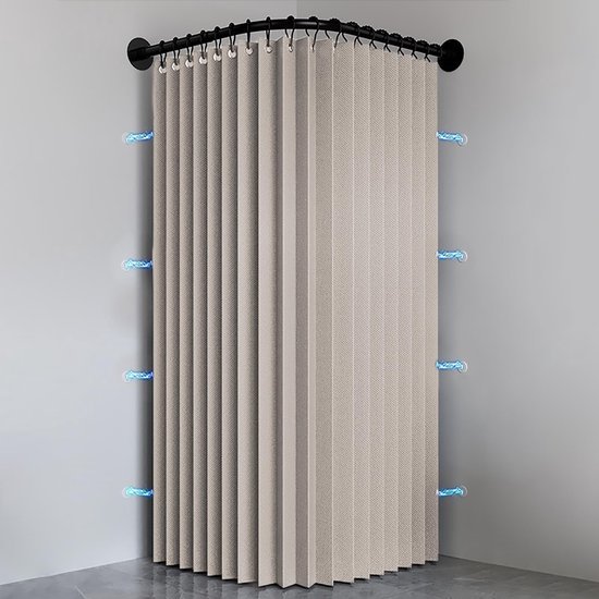 Unyqoos® Waterafstotende en schimmelbestendige douchegordijn met magnetische bevestiging
