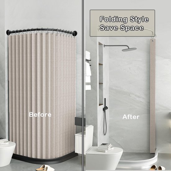 Unyqoos® Waterafstotende en schimmelbestendige douchegordijn met magnetische bevestiging