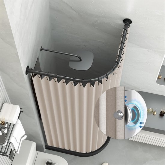 Unyqoos® Waterafstotende en schimmelbestendige douchegordijn met magnetische bevestiging