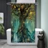 Unyqoos® Betoverend Douchegordijn met Elfenbos Thema en Magische Boomprint voor Badkamervernieuwing