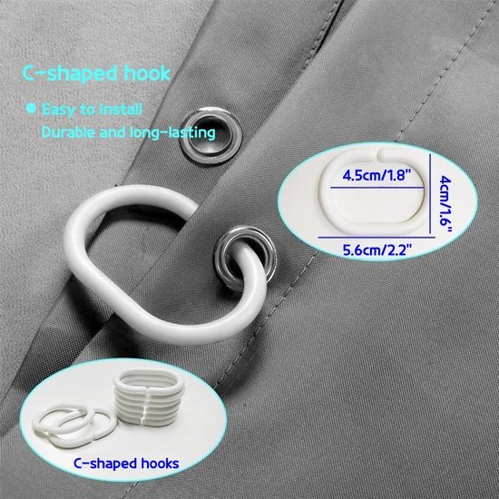 550x550-8422.jpg Unyqoos® Waterafstotende douchegordijn van polyester met anti-schimmel eigenschappen