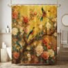 550x550-8430.jpg Unyqoos® Waterafstotend douchegordijn met vogel- en bloemenprint voor de badkamer