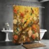 550x550-8432.jpg Unyqoos® Waterafstotend douchegordijn met vogel- en bloemenprint voor de badkamer