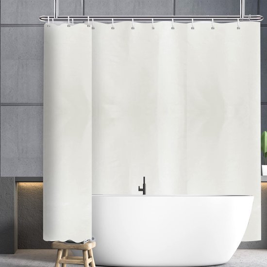 Unyqoos® Extra brede crèmekleurige douchegordijn voor badkamer en ruimteverdeling