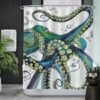 Unyqoos® Stijlvol Douchegordijn Met Zeeleven Print, Waterbestendig En Schimmelwerend, 180 x 200 cm, Inclusief Ringen