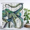 Unyqoos® Stijlvol Douchegordijn Met Zeeleven Print, Waterbestendig En Schimmelwerend, 180 x 200 cm, Inclusief Ringen