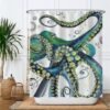 Unyqoos® Stijlvol Douchegordijn Met Zeeleven Print, Waterbestendig En Schimmelwerend, 180 x 200 cm, Inclusief Ringen