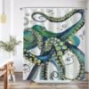 Unyqoos® Stijlvol Douchegordijn Met Zeeleven Print, Waterbestendig En Schimmelwerend, 180 x 200 cm, Inclusief Ringen