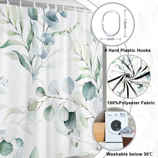 Unyqoos® Stijlvol Douchegordijn met Botanisch Bladmotief voor Luxe Badkamerervaring