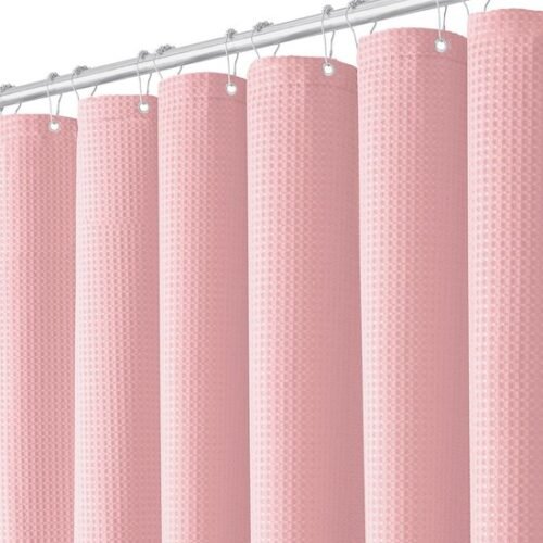 550x550-8505.jpg Unyqoos® Stijlvol waterafstotend douchegordijn in roze wafelpatroon met verzwaarde zoom, 180x200 cm