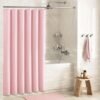 Unyqoos® Stijlvol waterafstotend douchegordijn in roze wafelpatroon met verzwaarde zoom, 180x200 cm