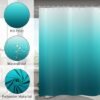 Unyqoos® Modern Douchegordijn met Turquoise Ombre Design voor Stijlvolle Badkamers