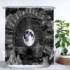 Unyqoos® Zwart-Wit Douchegordijn met Bohemian en Natuurlijke Motieven, Anti-Schimmel en Waterdicht Design