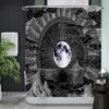 Unyqoos® Zwart-Wit Douchegordijn met Bohemian en Natuurlijke Motieven, Anti-Schimmel en Waterdicht Design