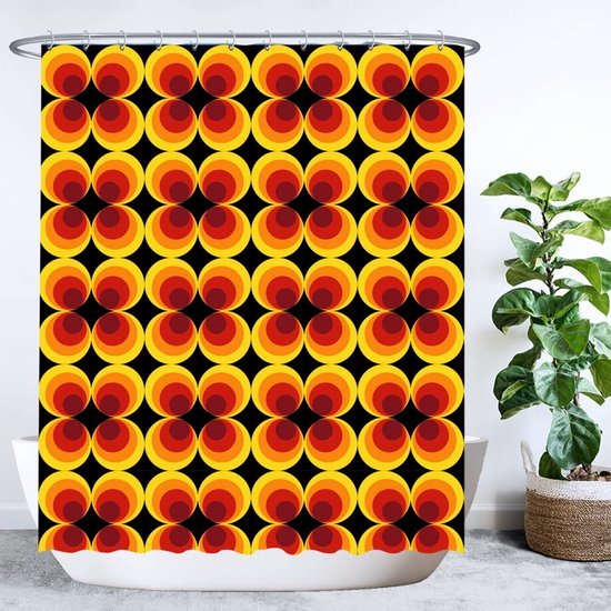 Unyqoos® Retro Bloemen Douchegordijn met Vintage Vibe en Anti-Schimmel Technologie voor Badkamer