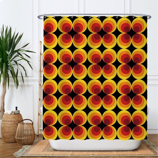 Unyqoos® Retro Bloemen Douchegordijn met Vintage Vibe en Anti-Schimmel Technologie voor Badkamer
