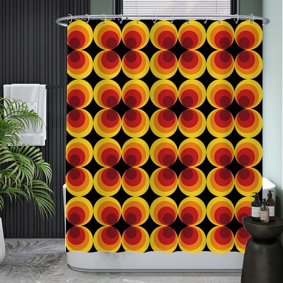 Unyqoos® Retro Bloemen Douchegordijn met Vintage Vibe en Anti-Schimmel Technologie voor Badkamer