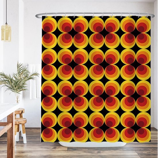 Unyqoos® Retro Bloemen Douchegordijn met Vintage Vibe en Anti-Schimmel Technologie voor Badkamer