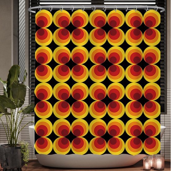 Unyqoos® Retro Bloemen Douchegordijn met Vintage Vibe en Anti-Schimmel Technologie voor Badkamer