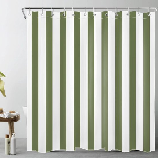 550x550-8613.jpg Unyqoos® Waterafstotend wit gestreept douchegordijn voor een moderne badkamerstijl