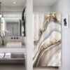 Unyqoos® Elegant Grijs Douchegordijn met Marmerpatroon voor Luxe Badkamerervaring