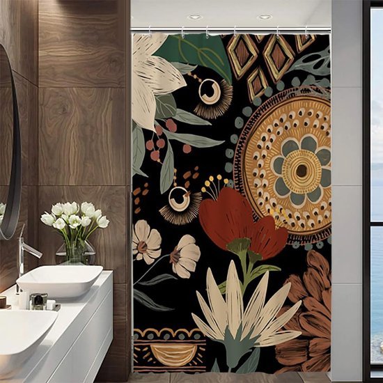 Unyqoos® Stijlvol Waterdicht Douchegordijn met Bloemen en Bladeren voor Luxe Badkamerdecoratie