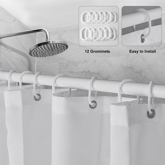 Unyqoos® Hoogwaardig Douchegordijn van Polyester, Schimmelbestendig en Sneldrogend voor Badkuip of Douchecabine