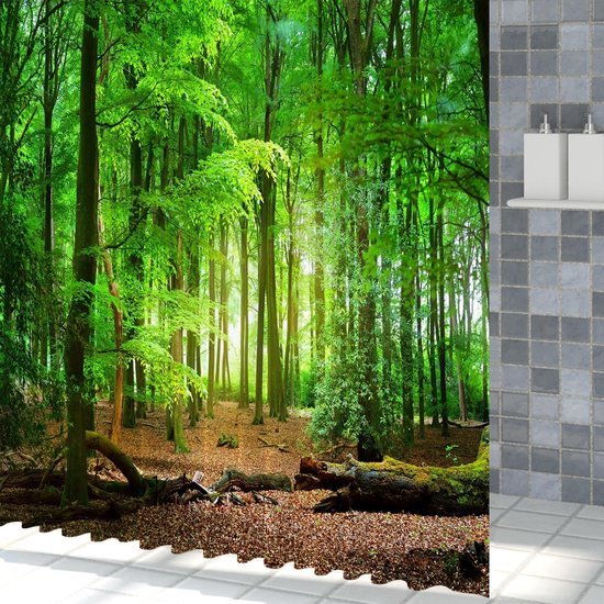 Unyqoos® Waterafstotend douchegordijn met 3D landschap print voor badkamer