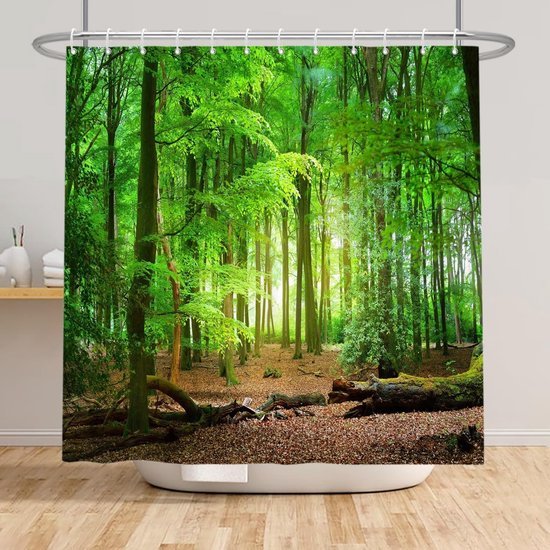 Unyqoos® Waterafstotend douchegordijn met 3D landschap print voor badkamer