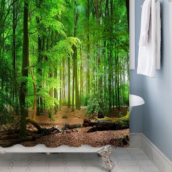Unyqoos® Waterafstotend douchegordijn met 3D landschap print voor badkamer