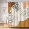Unyqoos® Stijlvol Douchegordijn met Boho Bladeren en Abstracte Kunst voor Moderne Badkamerdecoratie