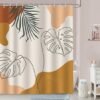 Unyqoos® Stijlvol Douchegordijn met Boho Bladeren en Abstracte Kunst voor Moderne Badkamerdecoratie