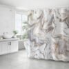 Unyqoos® Waterdicht en Douchegordijn met Steenpatroon in Beige voor Bad en Douche, 180 x 180 cm