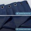 Unyqoos® Waterdicht en schimmelwerend donkerblauw douchegordijn met ringen 180x200 cm