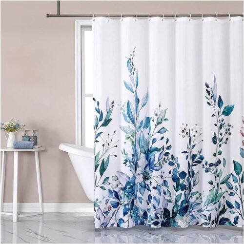 550x550-8727.jpg Unyqoos® Waterafstotend Douchegordijn met Schimmelbestendige Coating en Verstelbare Haken, 180x180 cm