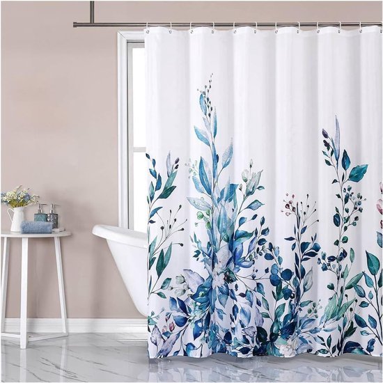 Unyqoos® Waterafstotend Douchegordijn met Schimmelbestendige Coating en Verstelbare Haken, 180x180 cm