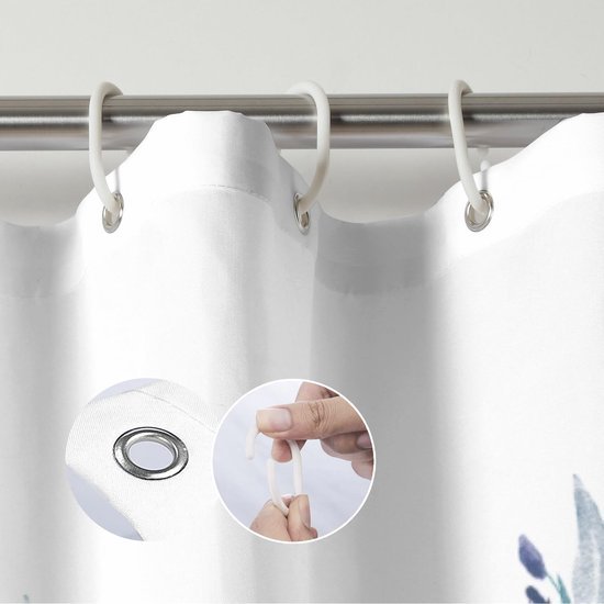Unyqoos® Waterafstotend Douchegordijn met Schimmelbestendige Coating en Verstelbare Haken, 180x180 cm