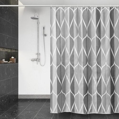 550x550-8753.jpg Unyqoos® Grijs Semi-Transparant Douchegordijn met Schimmelwerende Eigenschappen en Sneldrogende Textielstof