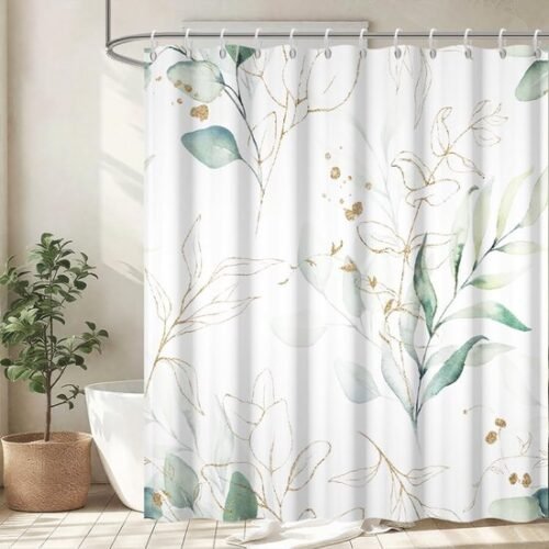 550x550-8771.jpg Unyqoos® Waterdicht Douchegordijn met Eucalyptus Print van Polyester en Anti-Schimmel