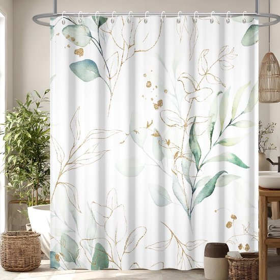 550x550-8773.jpg Unyqoos® Waterdicht Douchegordijn met Eucalyptus Print van Polyester en Anti-Schimmel