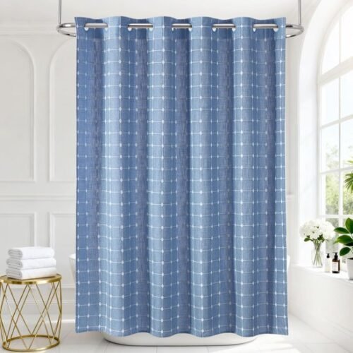 550x550-8775.jpg Unyqoos® Waterdicht douchegordijn zonder haken met bohemien design en linnen uitstraling