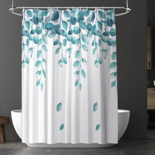 Unyqoos® Waterdicht en Schimmelwerend Douchegordijn met Groene Bladeren voor Badkamer en Badkuipen